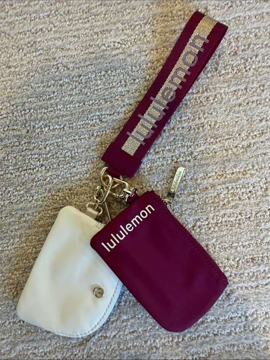 lululemon athletica Accessories - lululemon athletica Maroon and White Key & Card Holder Wristlet